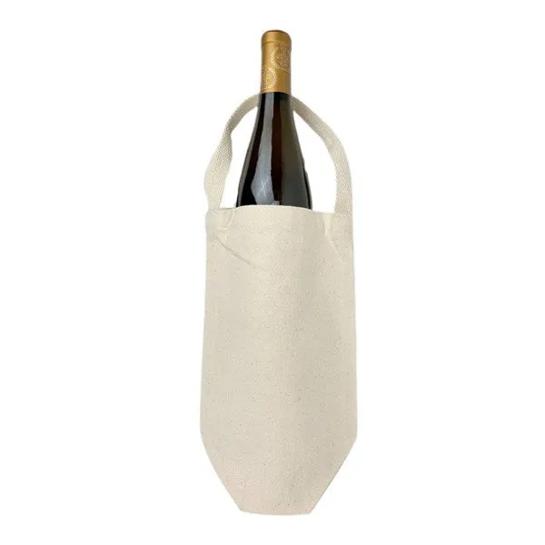 12 Oz. Canvas One Bottle Wine Tote Bag (Q471211)