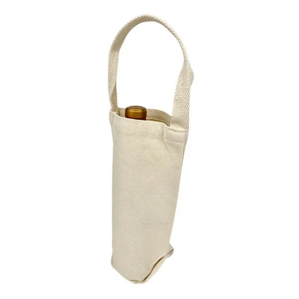 12 Oz. Canvas One Bottle Wine Tote Bag (Q471211)