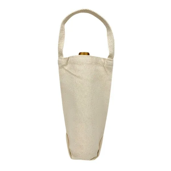 12 Oz. Canvas One Bottle Wine Tote Bag (Q471211)