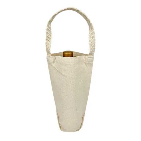 12 Oz. Canvas One Bottle Wine Tote Bag (Q471211)