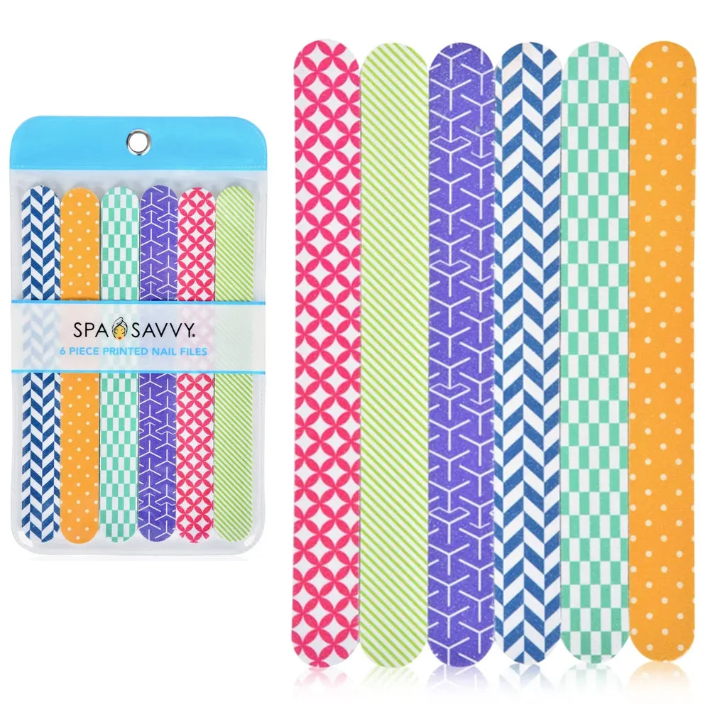 12 Pc Nail Files Double Sided Emery Board Gel Manicure Pedicure Beauty Spa Files