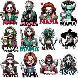14 Mother's Day Halloween Mom Designs Bundle PNG