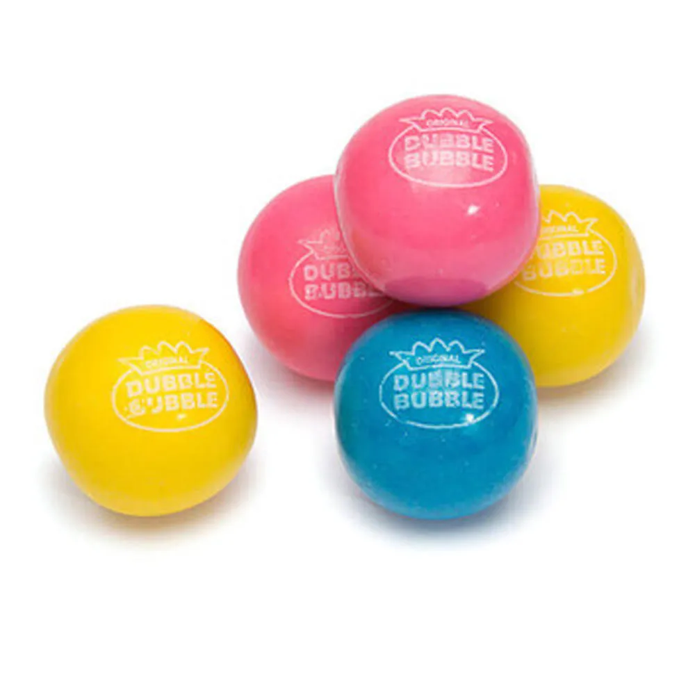 2 BAGS Original Dubble Bubble Gum Balls Cotton Candy Chewing Gum 8oz Gumballs