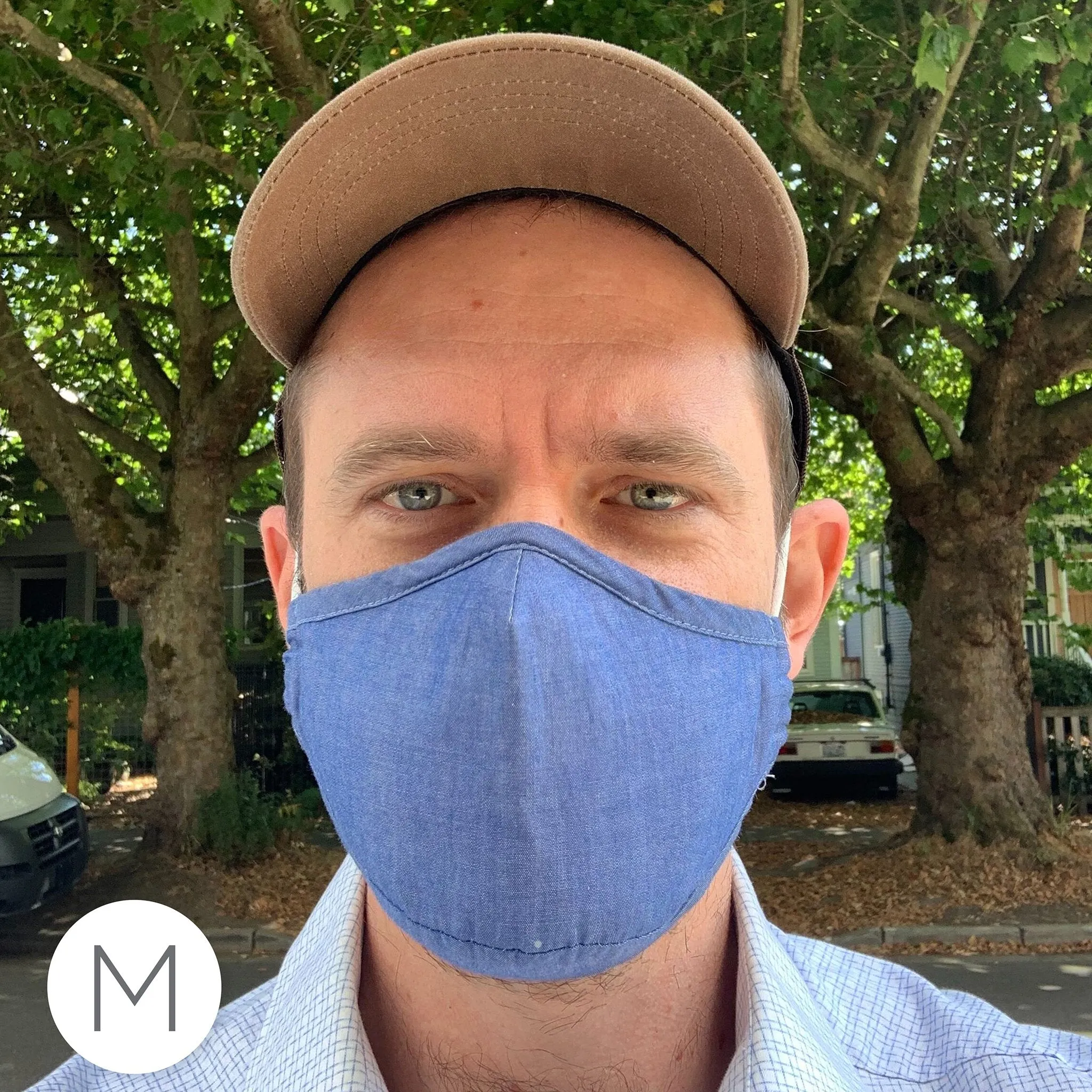 3-Layer Woven Cotton Chambray Face Mask, I Need to Mask, I'm Immunocompromised