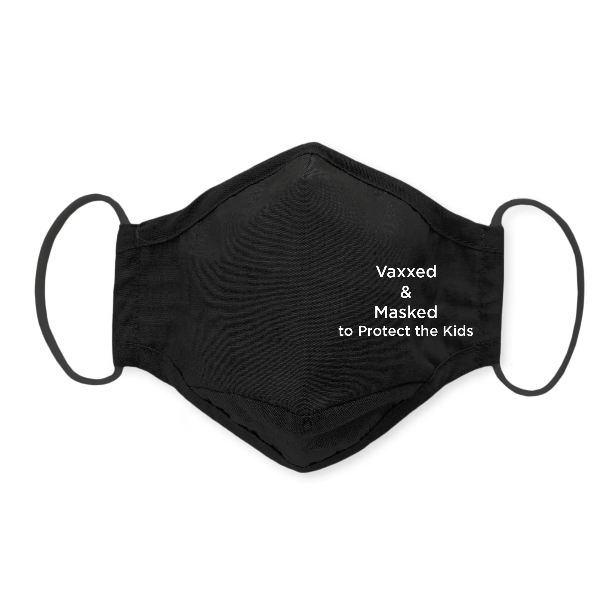 3-Layer Woven Cotton Chambray Face Mask, Vaxxed & Masked to Protect the Kids
