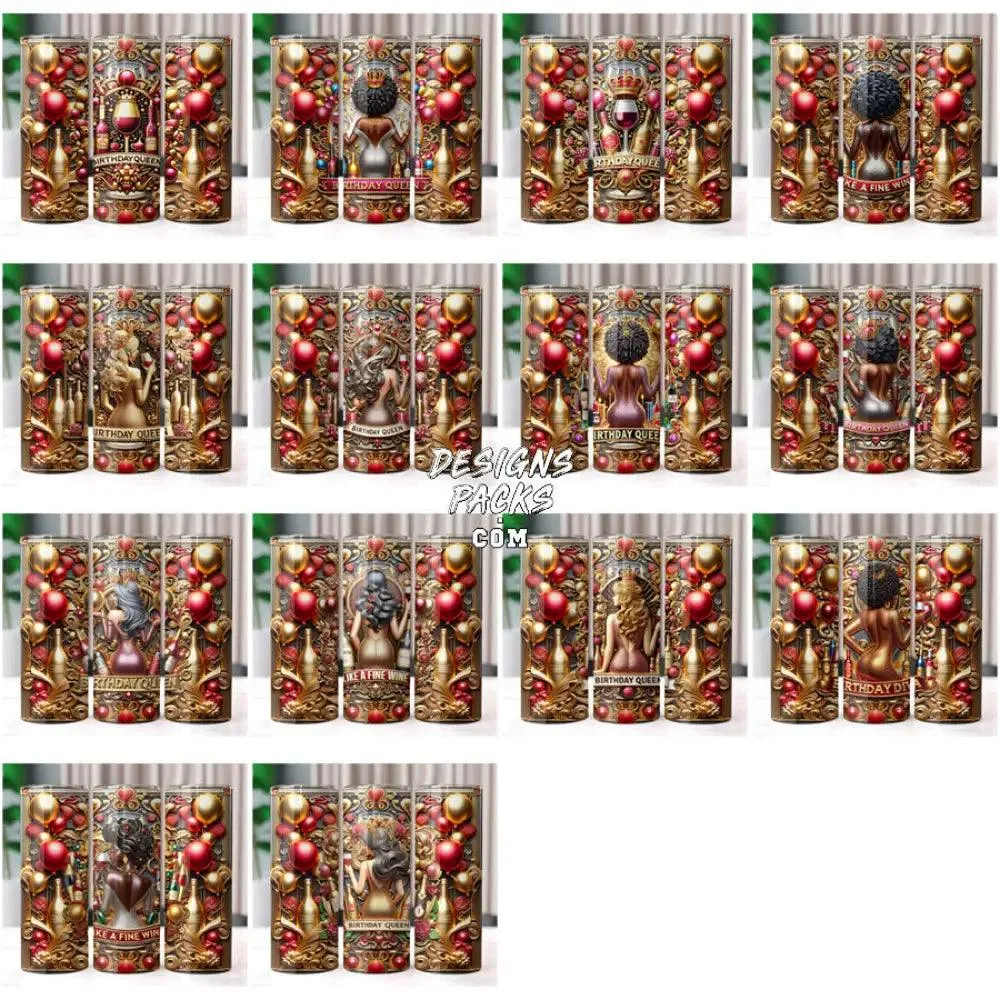 30 Girls BIRTHDAY QUEEN Tumbler Wrap Bundle JPG