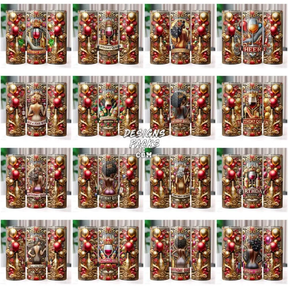 30 Girls BIRTHDAY QUEEN Tumbler Wrap Bundle JPG