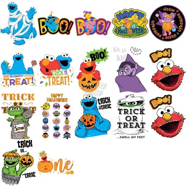 35 Halloween Cartoon Boo Designs Bundle PNG
