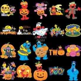 35 Halloween Cartoon Boo Designs Bundle PNG