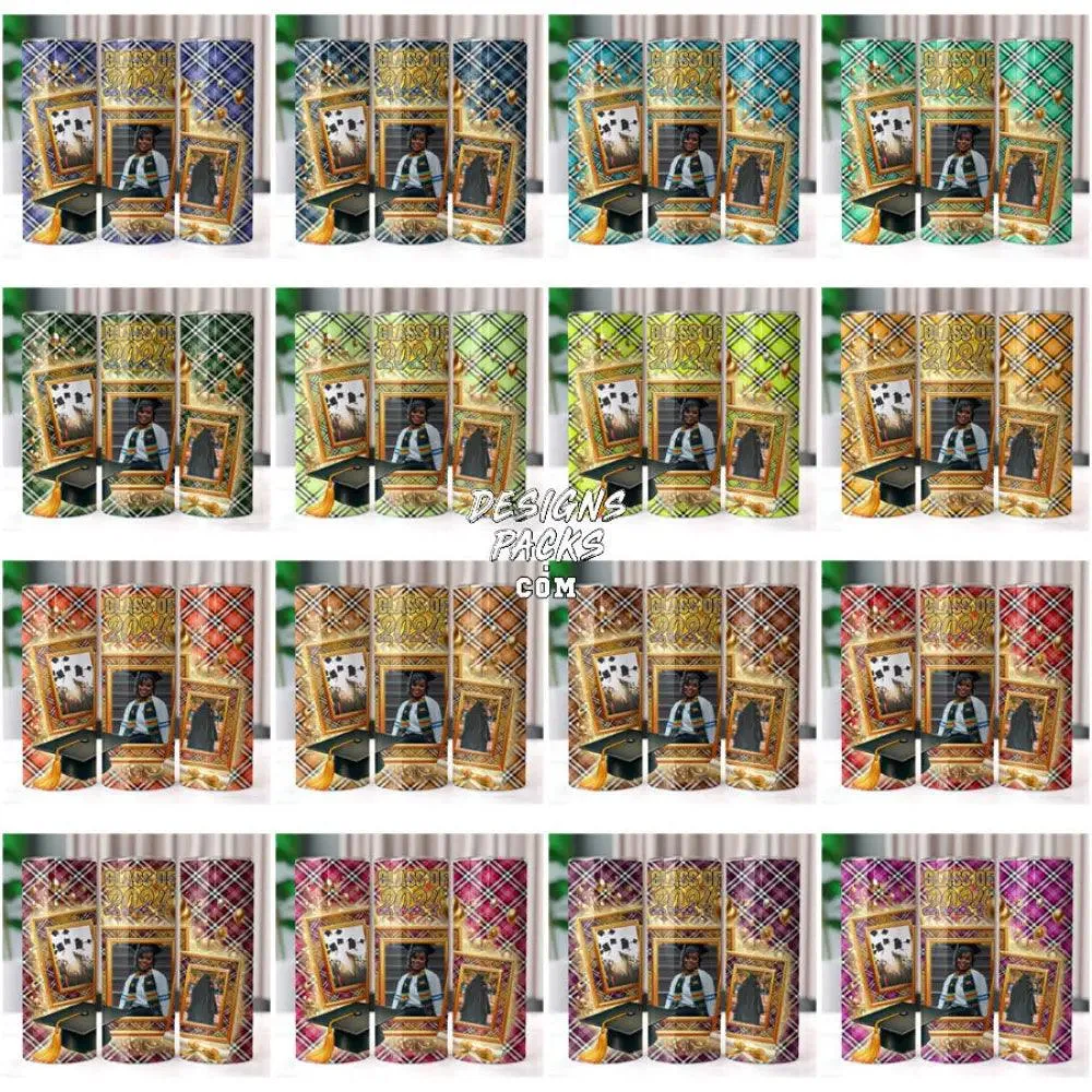 45 CLASS OF 2024 Frame Style Tumbler Wrap Bundle JPG