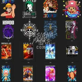 60 One piece Designs Bundle PNG