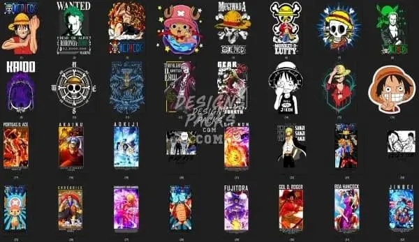 60 One piece Designs Bundle PNG