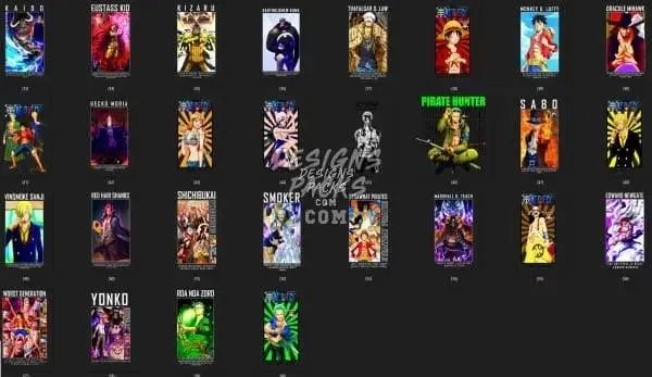 60 One piece Designs Bundle PNG