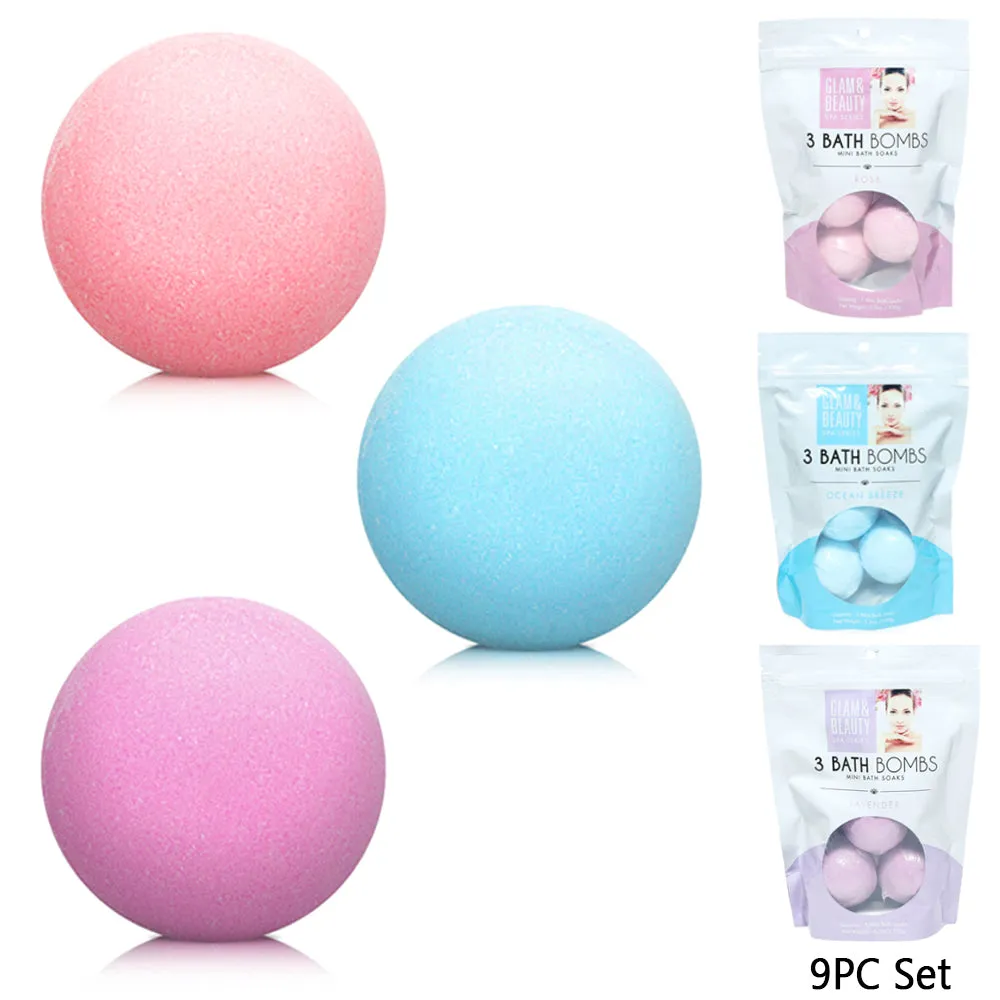 9 Lot Bath Bombs Gift Set Ultra Fizzy Fizzies Skin Moisturizing Bubbles Spa