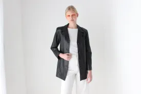 90s Australian Leather Classic Minimal Button Up Jacket