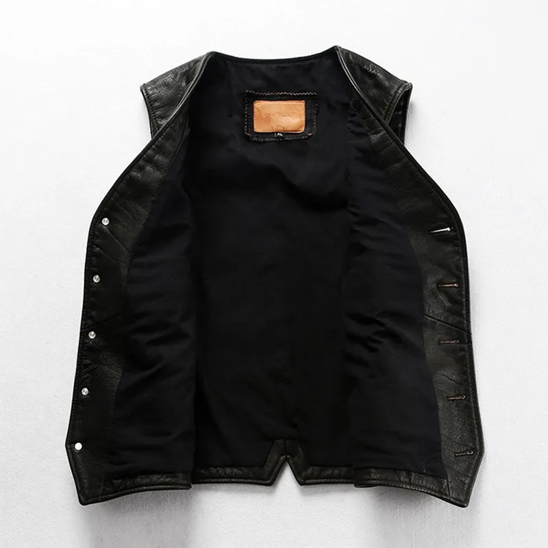 Amekaji Distressed Motorcycle Leather Vest