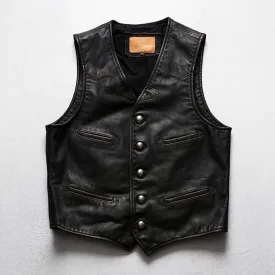 Amekaji Distressed Motorcycle Leather Vest