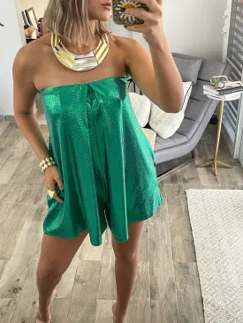 AQUA METALLIC ROMPER