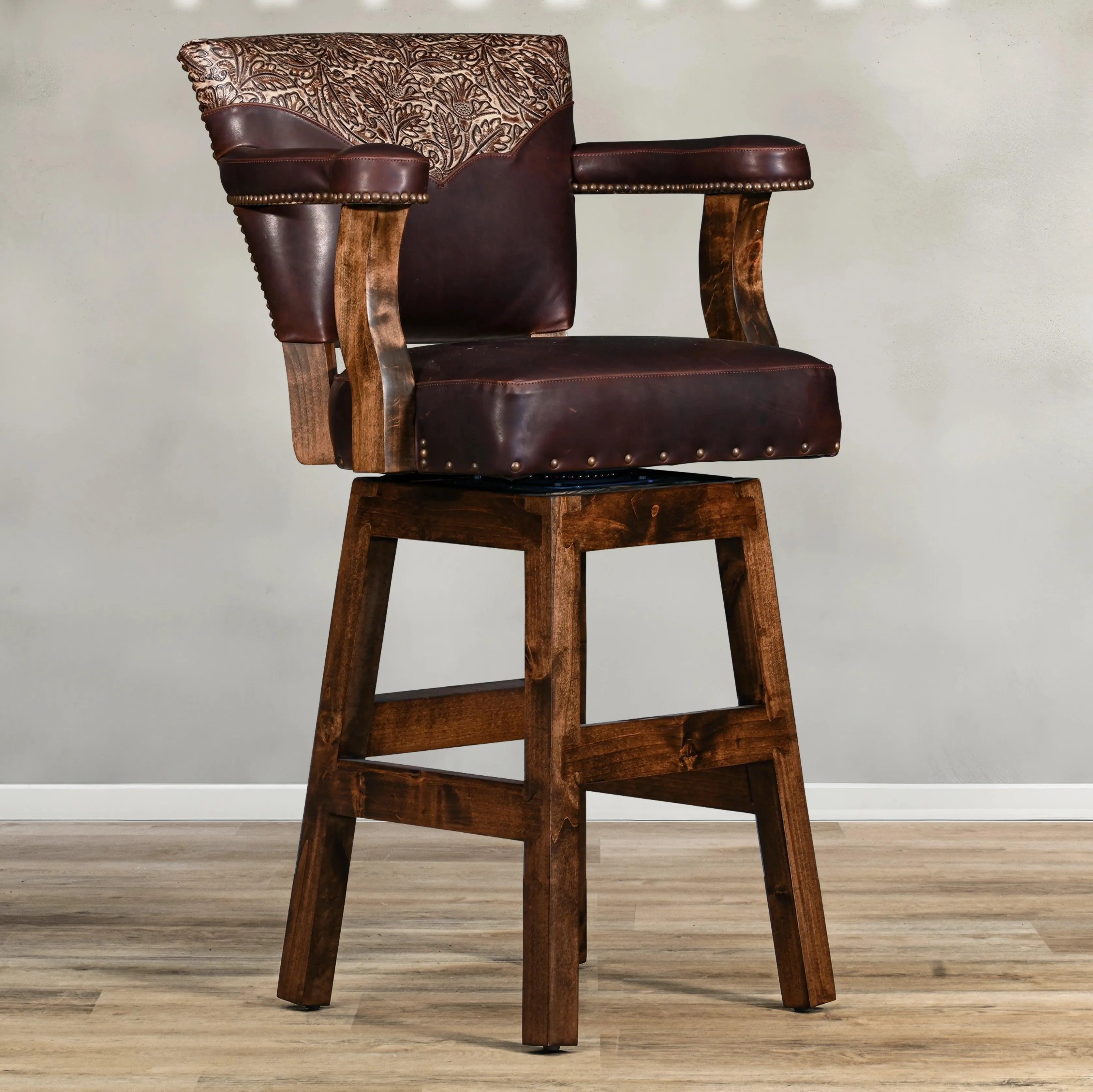 Autumn Western Leather Bar Stool
