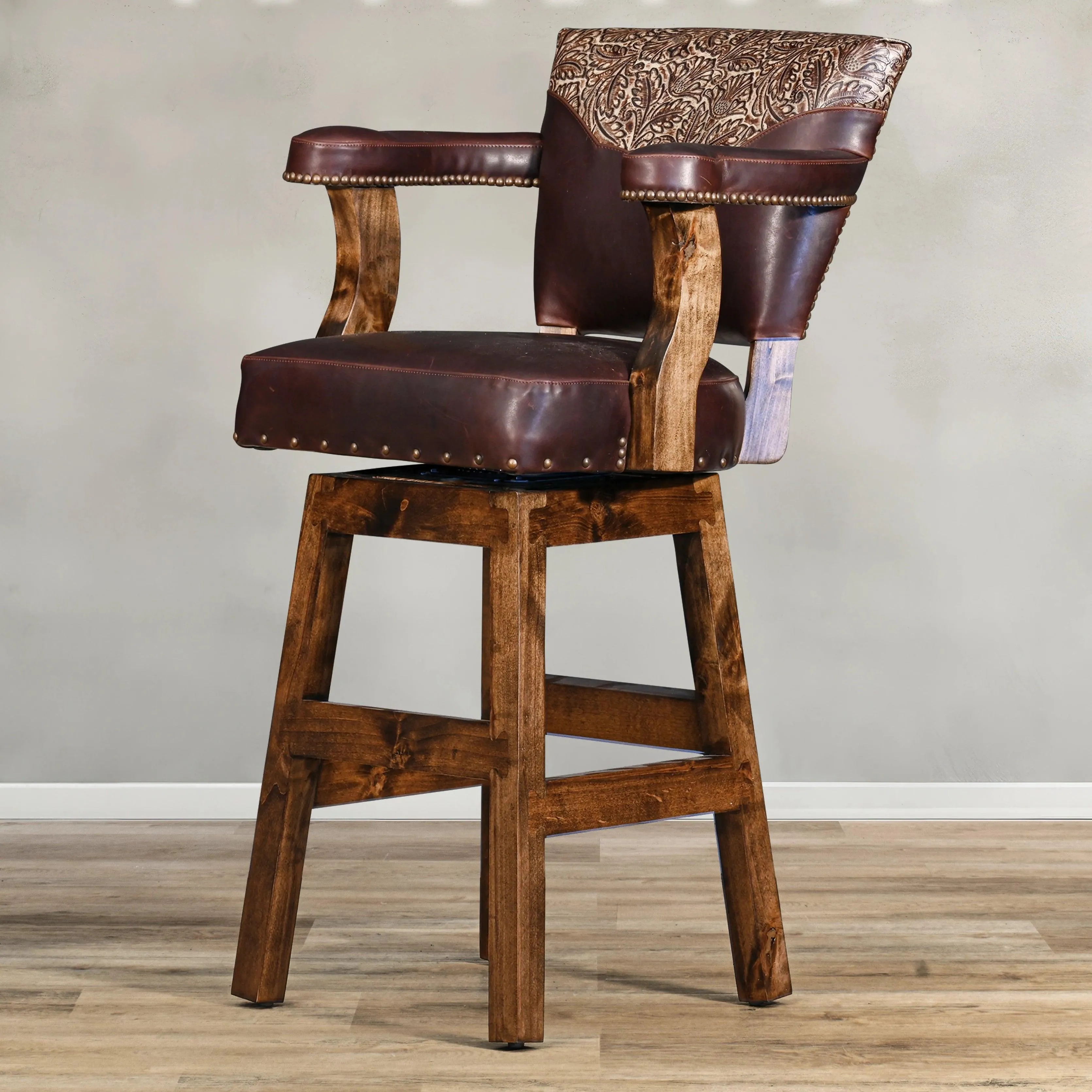 Autumn Western Leather Bar Stool