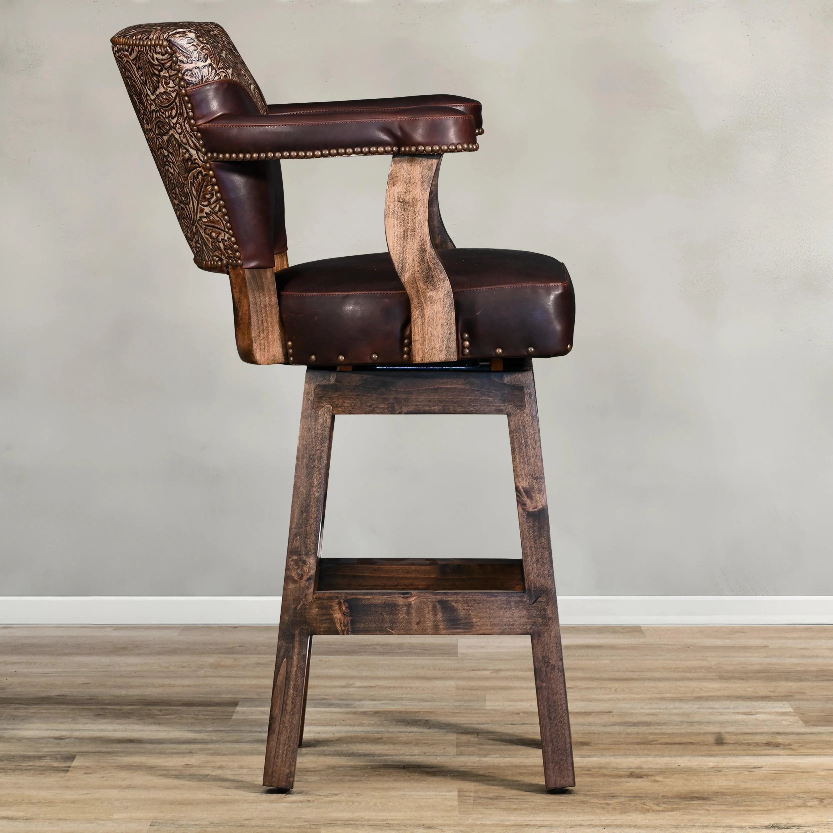 Autumn Western Leather Bar Stool