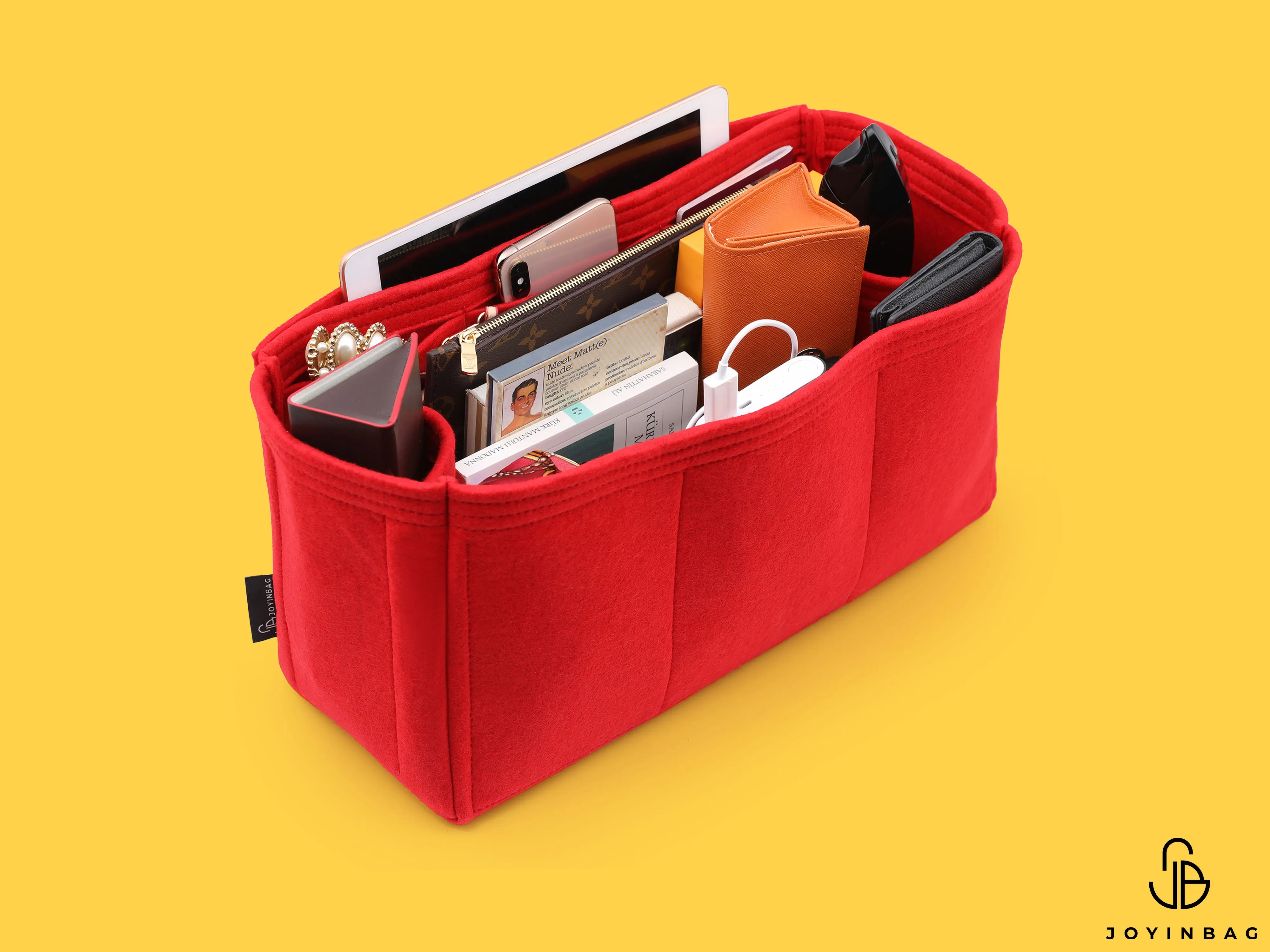 Bag Organizer For Louis Vuitton Keepall Bandoulière 55 Bag with Double Bottle Holders