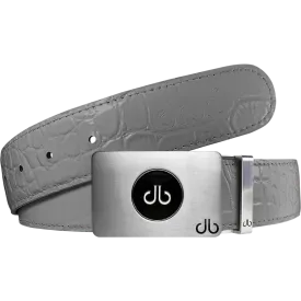 Ballmarker Grey Crocodile Leather Texture Belt