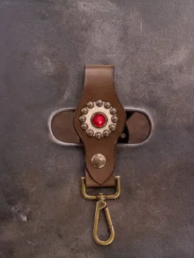 Bandit Golden Belts, Jewelled Keychain, Brown/ Brass