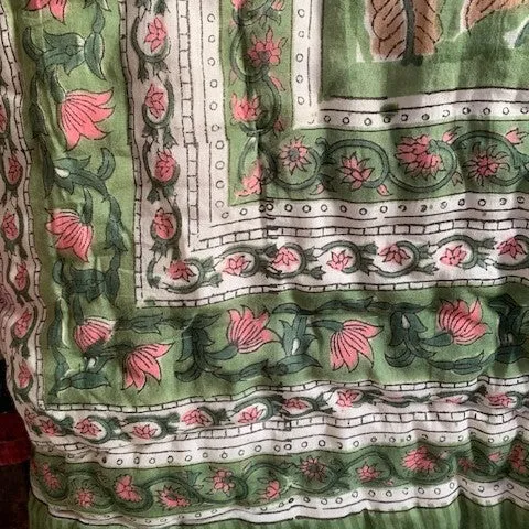 Beautiful Quilt.- Sage Green and Pink - Large Size
