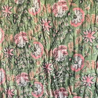 Beautiful Quilt.- Sage Green and Pink - Large Size