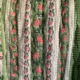 Beautiful Quilt.- Sage Green and Pink - Large Size