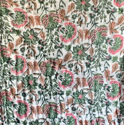 Beautiful Quilt.- Sage Green and Pink - Large Size