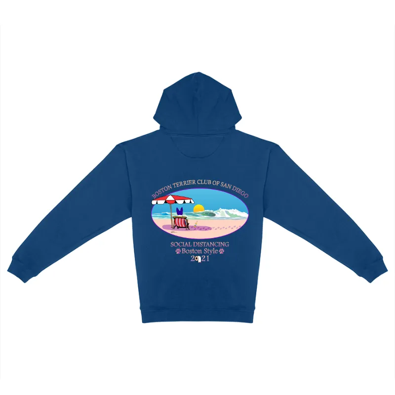 Boston Terrier Club of San Diego Design on a Delta 99300 Adult Unisex Heavyweight Fleece Zip Hoodie