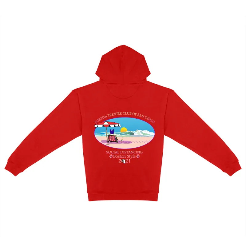 Boston Terrier Club of San Diego Design on a Delta 99300 Adult Unisex Heavyweight Fleece Zip Hoodie