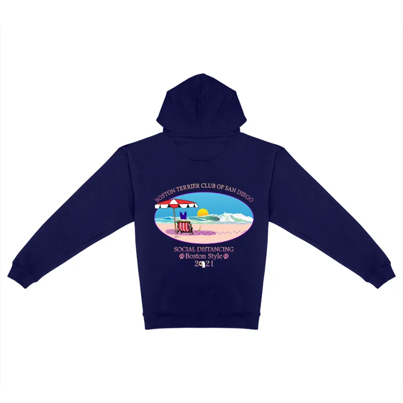 Boston Terrier Club of San Diego Design on a Delta 99300 Adult Unisex Heavyweight Fleece Zip Hoodie