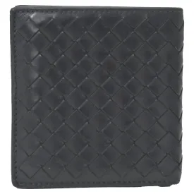 Bottega Veneta Bi-Fold Wallet in Black Intrecciato Leather