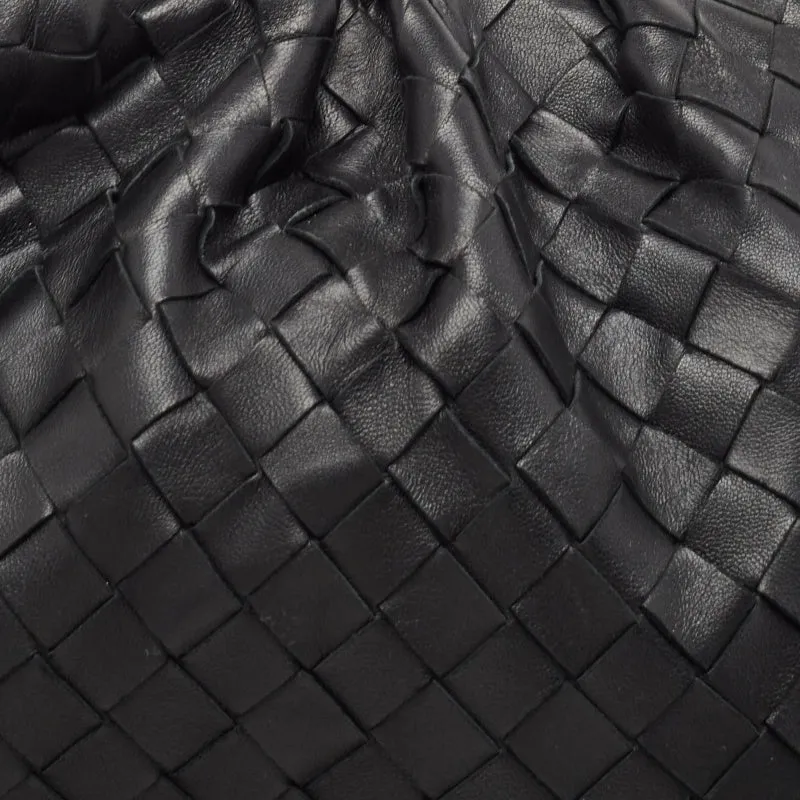 BOTTEGA VENETA Black Intrecciato Leather The Pouch Clutch