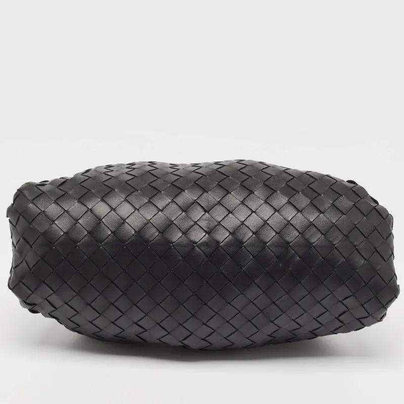 BOTTEGA VENETA Black Intrecciato Leather The Pouch Clutch