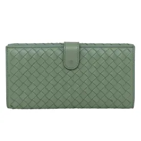 Bottega Veneta Green Nappa Intrecciato Long Wallet