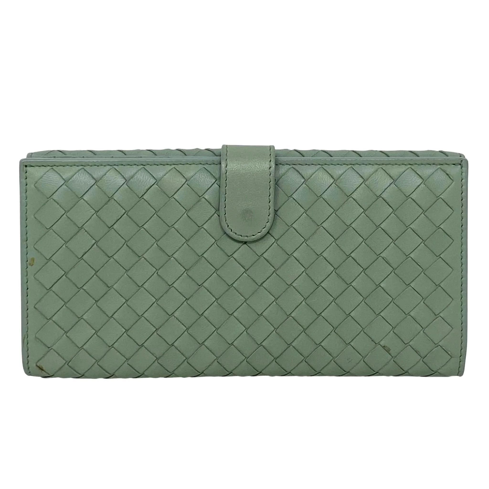 Bottega Veneta Green Nappa Intrecciato Long Wallet