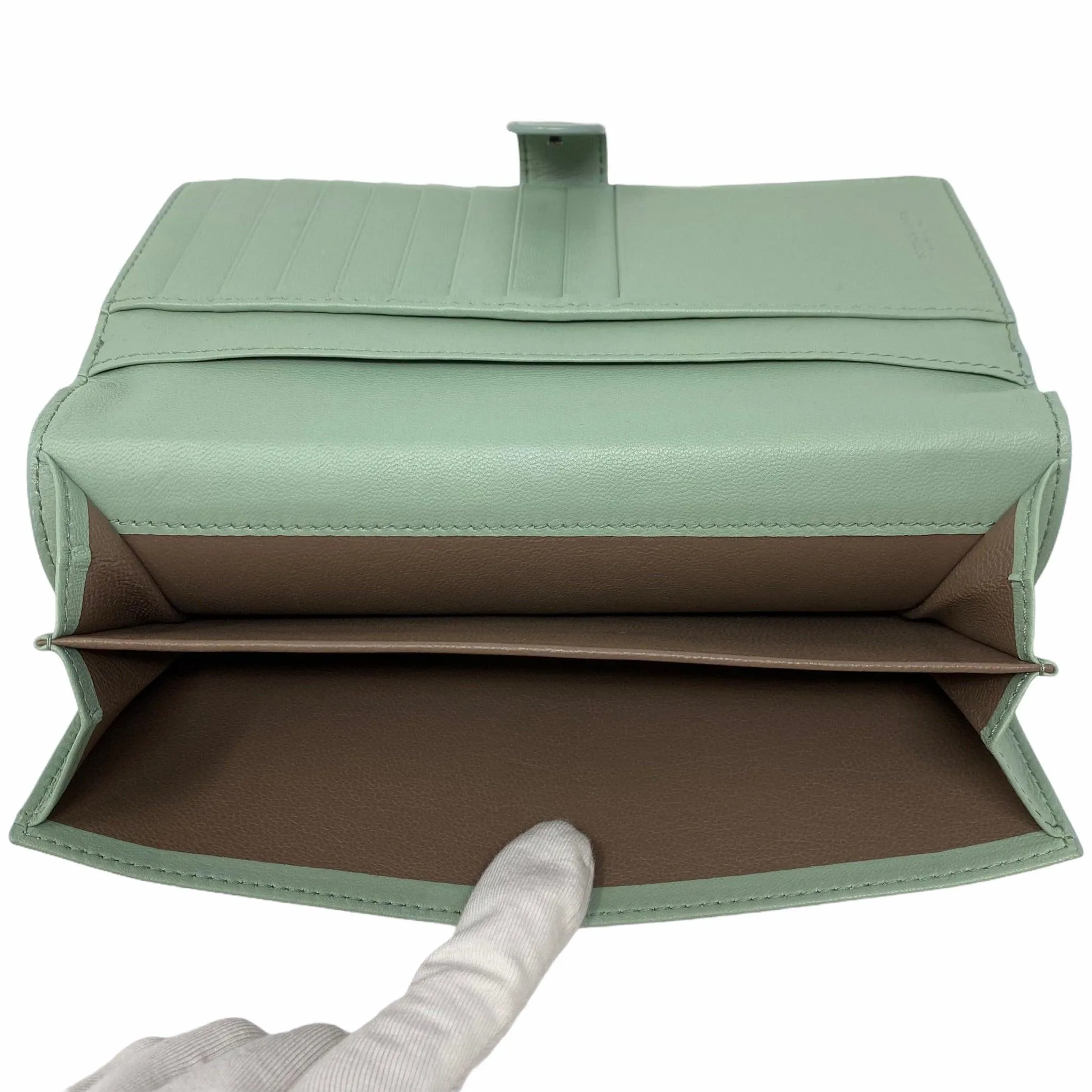 Bottega Veneta Green Nappa Intrecciato Long Wallet