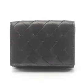 Bottega Veneta Leather Trifold Wallet Black