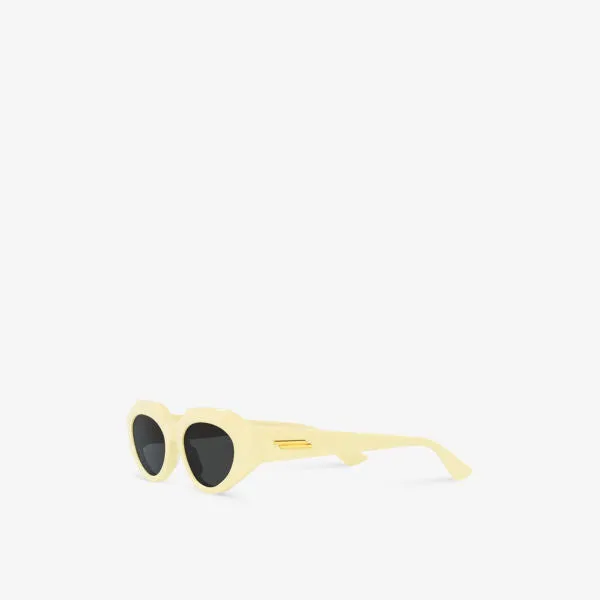 Bottega Veneta Oval Acetate Frame Sunglasses BV1031S Yellow