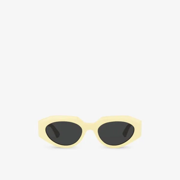 Bottega Veneta Oval Acetate Frame Sunglasses BV1031S Yellow