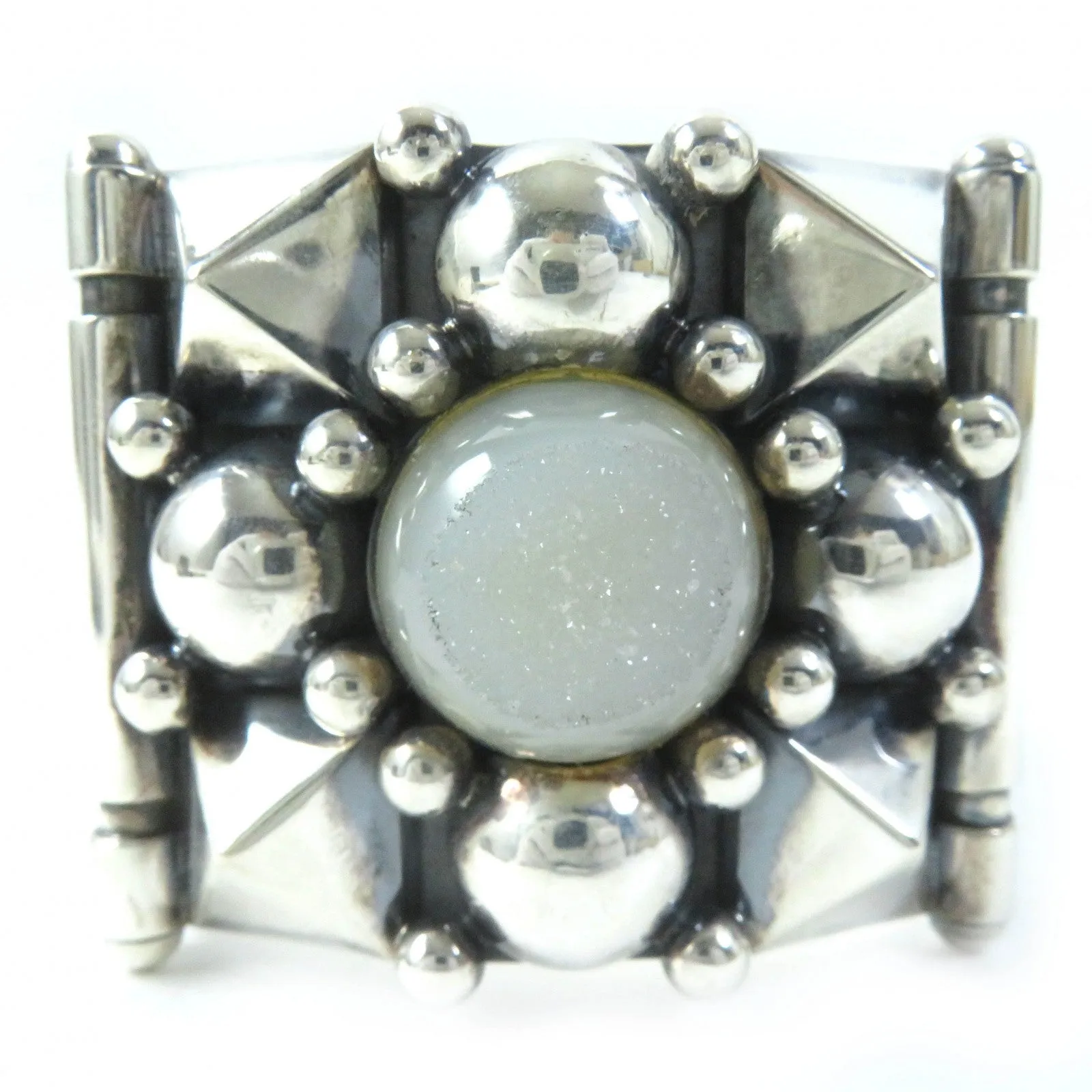 Bottega Veneta SV925 Stone T Bangle Silver
