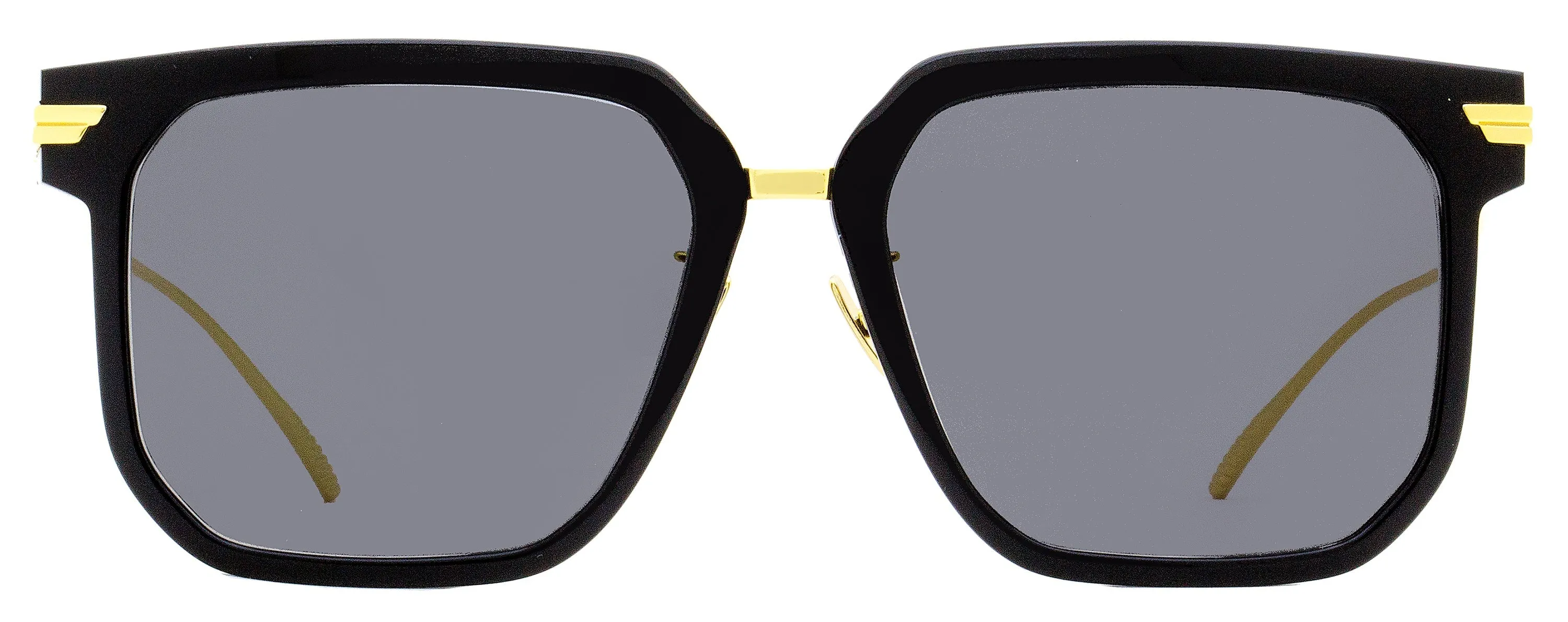 Bottega Veneta Women's Square Sunglasses BV1083SA 001 Black/Gold 57mm