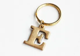 Brass Initial Keychain - A, C, D, E, H, J, K, M, S