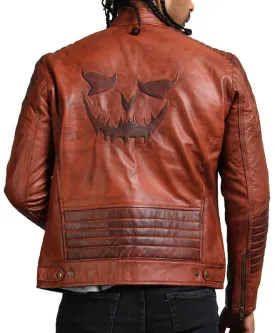 Brown Biker Scarecrow Leather Jacket