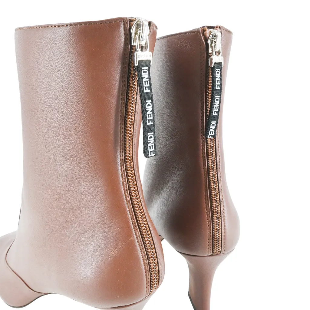 Brown Leather Booties