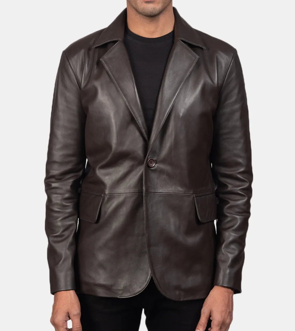 Bruni Brown Men's Leather Blazer